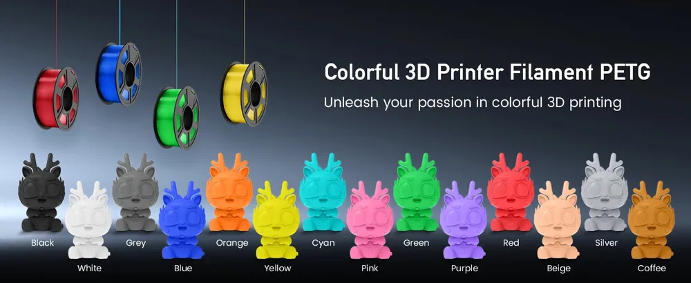 PLA/PETG/ABS Filament 5 kg 5 Rollen für 3D-Drucker