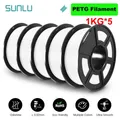 PLA/PETG/ABS Filament 5 kg 5 Rollen für 3D-Drucker – Color PETG  White