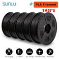PLA/PETG/ABS Filament 5 kg 5 Rollen für 3D-Drucker – Color PLA Black