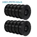 PLA PETG Filament 1,75 mm 10 kg Bundle – Farbe 10 KG PETG Black