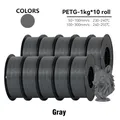 PLA PETG Filament 10kg 1,75mm Schwarz Weiß Grau – Farbe 10KG PETG Gray