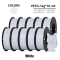 PLA PETG Filament 10kg 1,75mm Schwarz Weiß Grau – Farbe 10KG PETG White