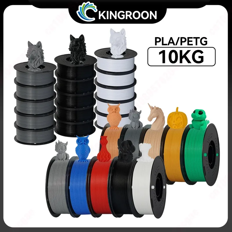 PLA PETG Filament 10kg 1,75mm Schwarz Weiß Grau