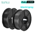 PLA/PETG Filament 2 kg 2 Rollen sauber gewickelt – Color PLAPLUS BK GY