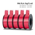 PLA Seidenfilament 1 kg bis 5 kg 1,75 mm – Farbe Silk Red 5kg