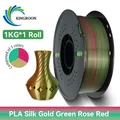 PLA Seidenfilament 3-Farben 1 kg bis 5 kg 1,75 mm – Farbe 1KG GoldenGreenRed