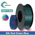PLA Seidenfilament 3-Farben 1 kg bis 5 kg 1,75 mm – Farbe 1KG RedGreenBlue