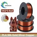 PLA Seidenfilament 3-Farben 1 kg bis 5 kg 1,75 mm – Farbe 3KG GoldSilverBronze