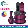 PLA Seidenfilament 3-Farben 1 kg bis 5 kg 1,75 mm – Farbe 3KG RedYellowBlue