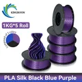 PLA Seidenfilament 3-Farben 1 kg bis 5 kg 1,75 mm – Farbe 5KG BlackBluePurple