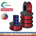 PLA Seidenfilament 3-Farben 1 kg bis 5 kg 1,75 mm – Farbe 5KG Red Gold Blue