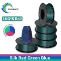 PLA Seidenfilament 3-Farben 1 kg bis 5 kg 1,75 mm – Farbe 5KG RedGreenBlue