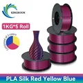PLA Seidenfilament 3-Farben 1 kg bis 5 kg 1,75 mm – Farbe 5KG RedYellowBlue