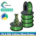 PLA Seidenfilament 3-Farben 1 kg bis 5 kg 1,75 mm – Farbe 5KG YellowBlueGreen