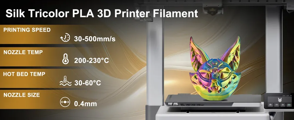 PLA Seidenfilament dreifarbig 1 kg pro Spule