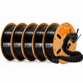 PLA Seidenfilament glänzend 5 kg 5 Spulen – Farbe Black-5kg