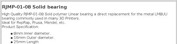 Polymer LM8UU Lager 8mm Wellen geräuscharm für Bambu Lab