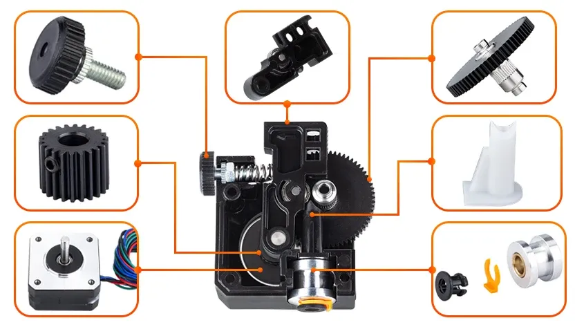 Präzisionsgefräste Titan-Zahnräder für RepRap Titan Extruder
