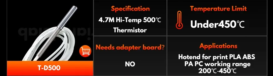 PT1000 Thermistor Kartusche für Volcano V6 Heizblock bis 450°C