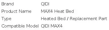 QIDI MAX4 Heizbett Ersatzplatte für 3D-Drucker