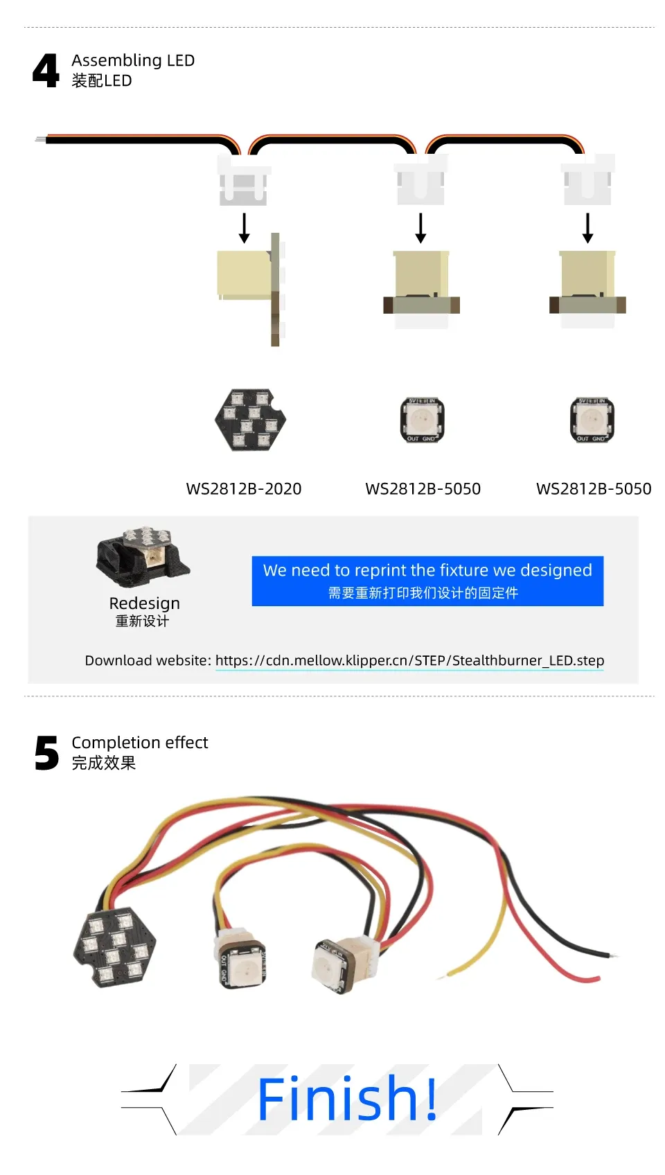 RGBW Mini Button PCB Leds V2 für Voron 2.4 Trident