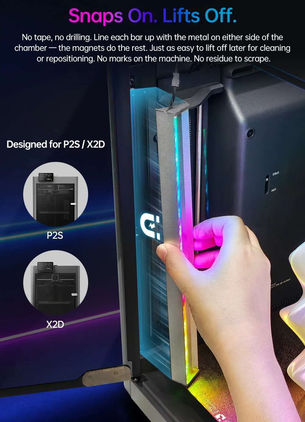 RGBW-Statusleuchte PX2 für Bambu Lab P2S X2D Drucker