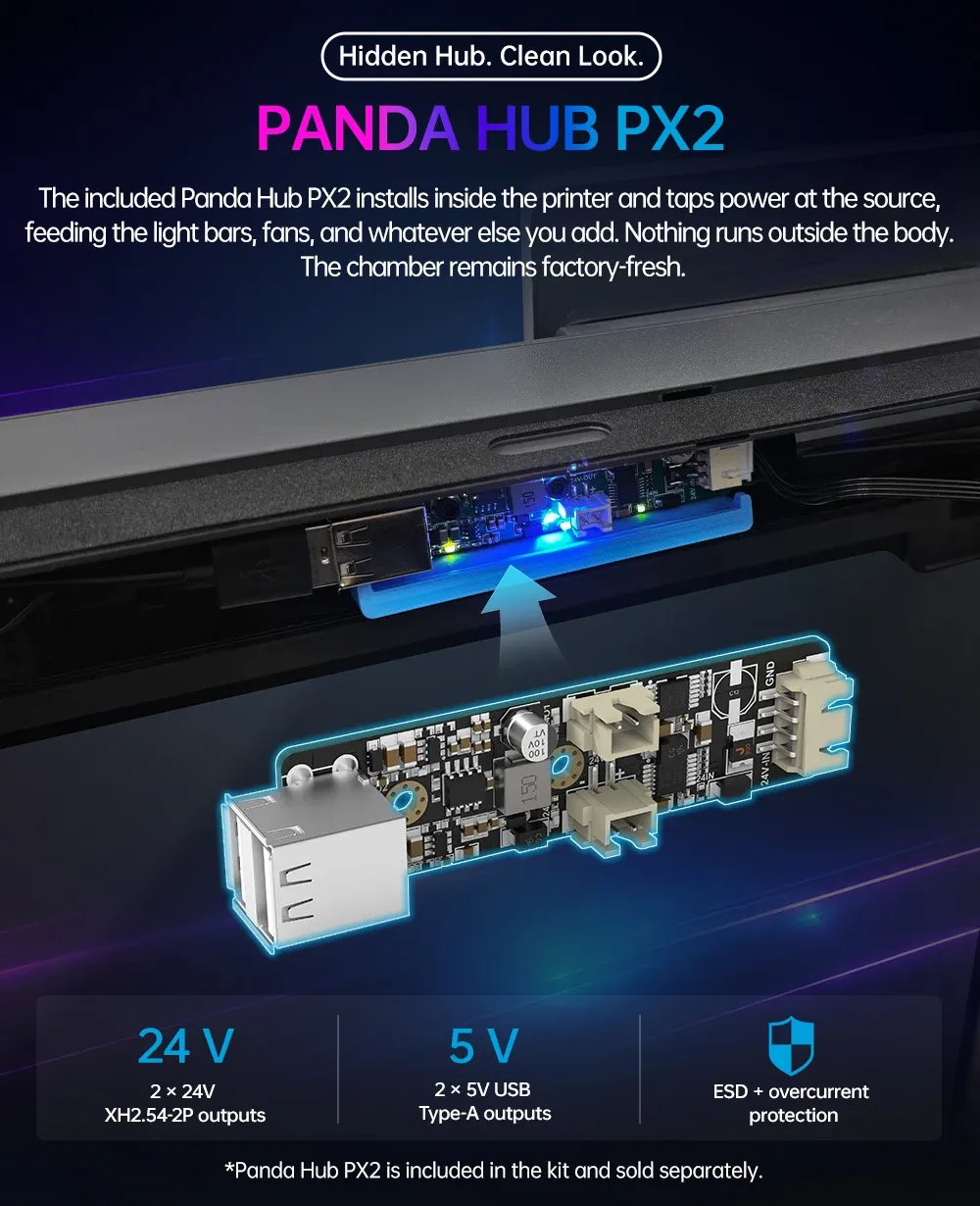 RGBW-Statusleuchte PX2 für Bambu Lab P2S X2D Drucker