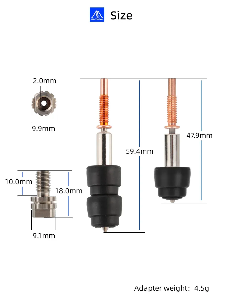 RTV6 Adapter M6 V6 Düsen-Verlängerung