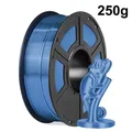 Seiden-PLA Filament 1,75 mm glänzend 250 g bis 1 kg – Farbe silver blue 250g