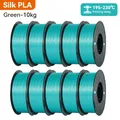 Seiden-PLA Filament 1,75 mm glänzend Mix-Farben 10 kg – Farbe 10kg Silk PLA Green