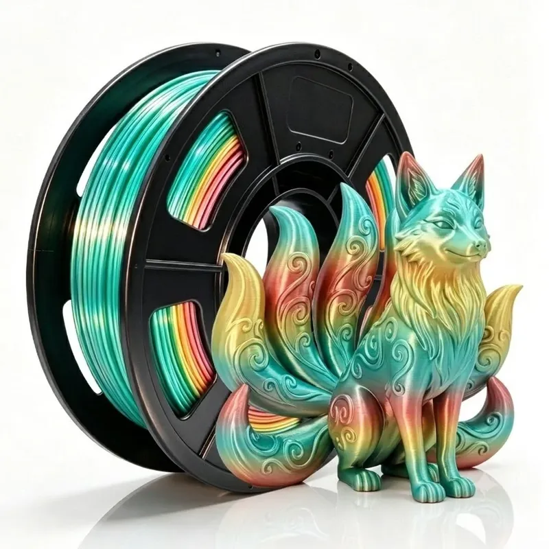 Seiden-PLA Filament 1,75 mm Macaron Regenbogen schnell Farbwechsel 250 g