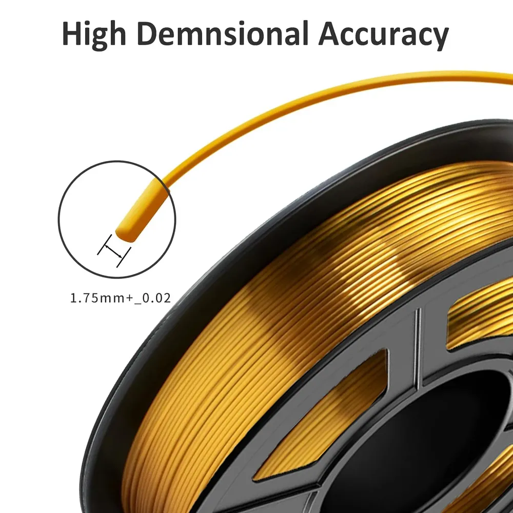Seiden-PLA Filament 1,75 mm Maßgenauigkeit +/- 0,03 mm 250 g