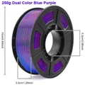 Seiden-PLA Filament 1,75 mm zweifarbig Blau-Lila 250 g – 5