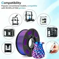 Seiden-PLA Filament 1,75 mm zweifarbig Blau-Lila 250 g – 6