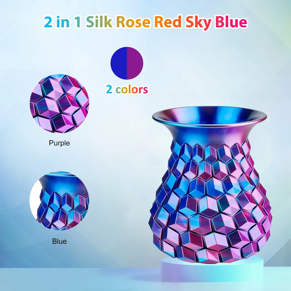 Seiden-PLA Filament 1,75 mm zweifarbig Blau-Lila 250 g