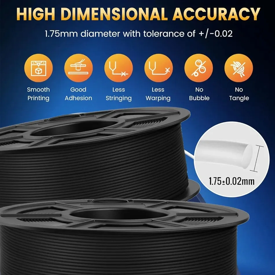 Set 10 Rollen Filament ASA 1,75 mm blasenfrei glatt