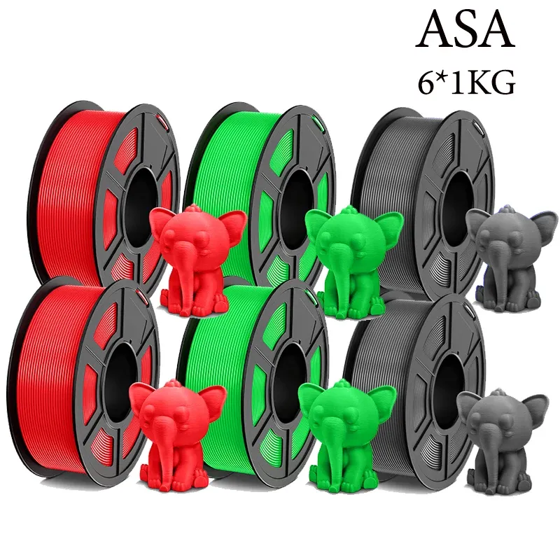 Set 6 Rollen Filament ASA 1,75 mm blasenfrei