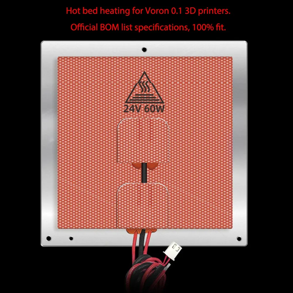 Silikon Heizkissen 24V 60W mit Thermistor für Voron