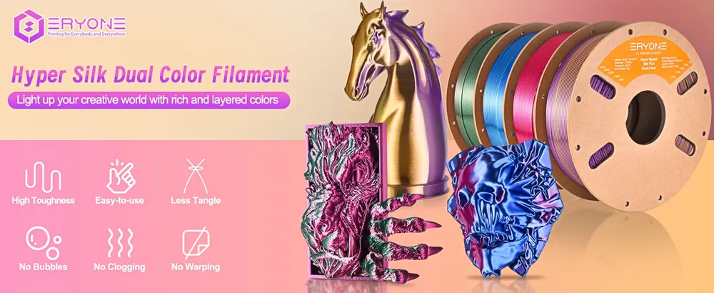 Silk PLA Filament 1,75 mm zweifarbig 1 kg
