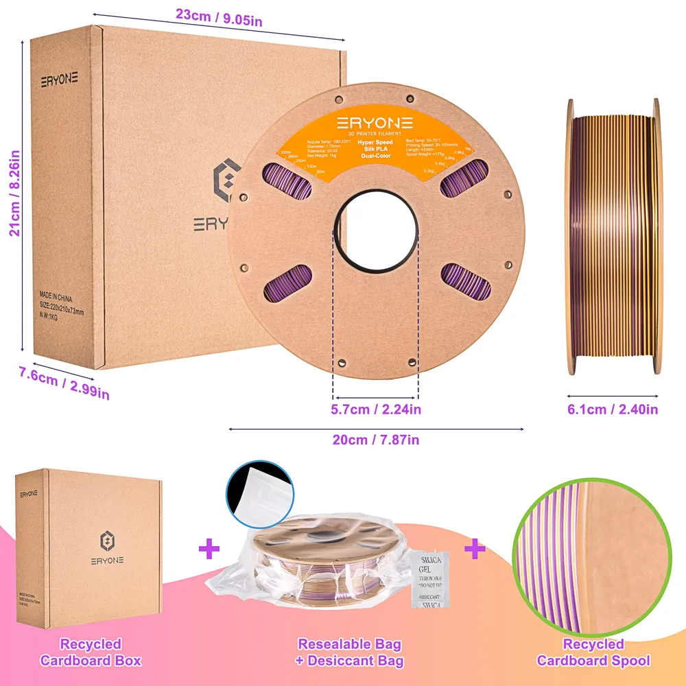 Silk PLA Filament 1,75 mm zweifarbig 1 kg