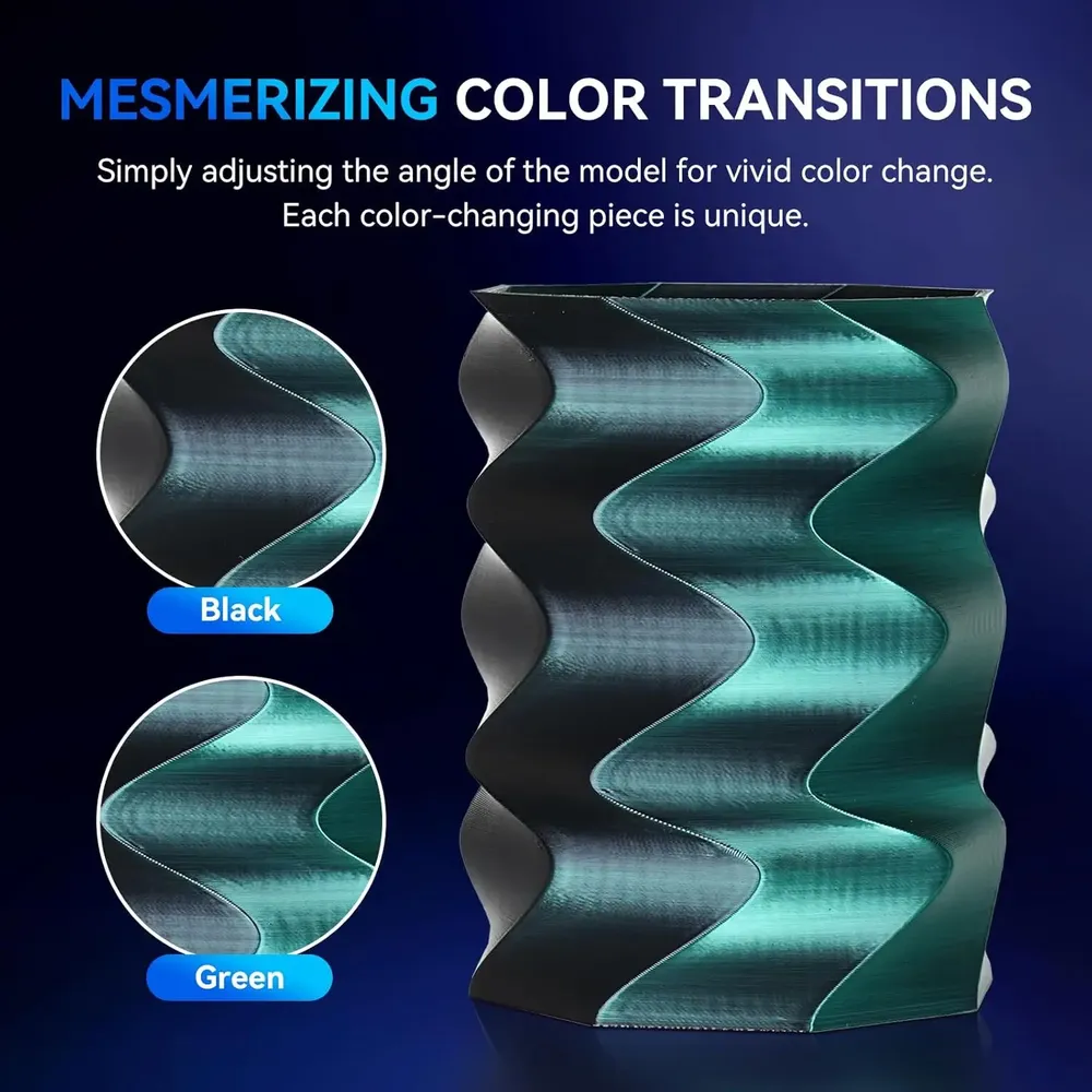 Silk PLA Filament 1,75 mm zweifarbig glänzend