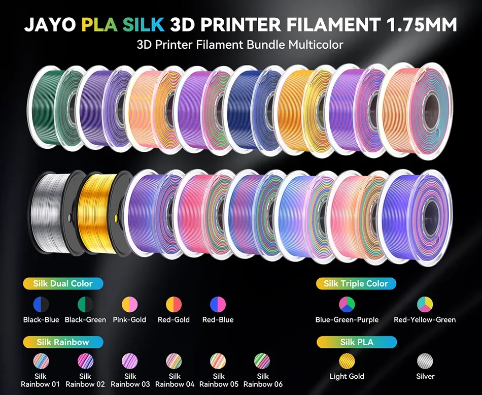 Silk PLA Filament 1,75 mm zweifarbig glänzend