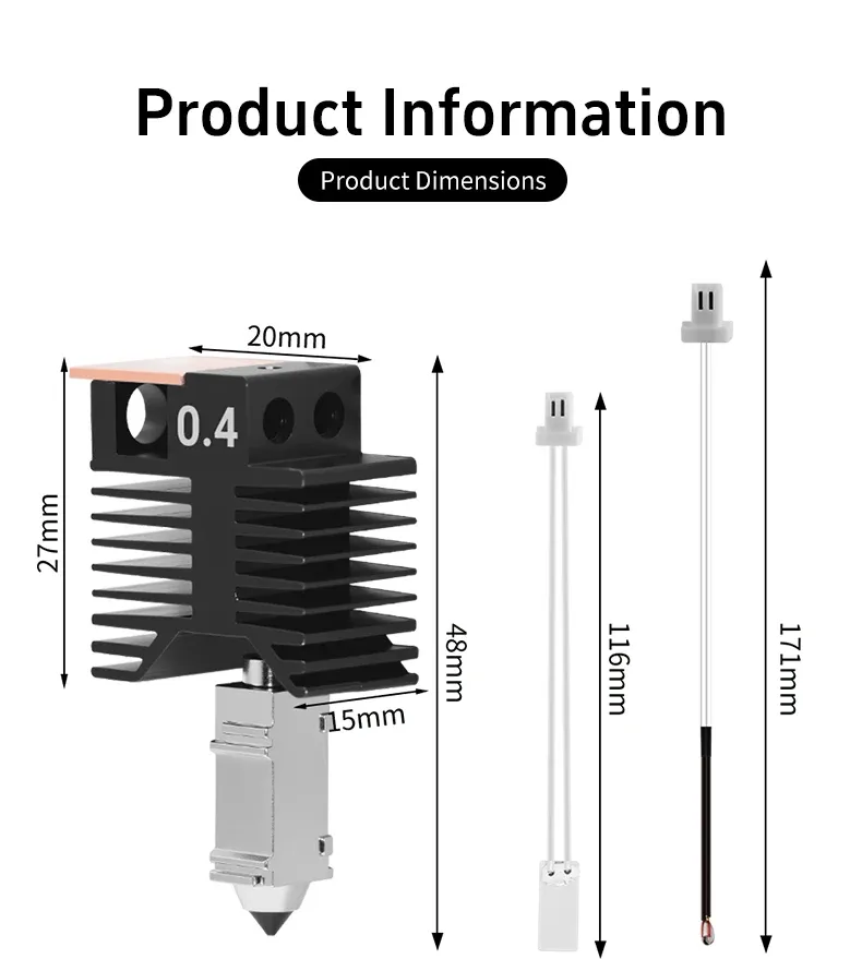 Snapmaker U1 Hotend-Kit mit Keramikblock und Düse 0,2 bis 0,8 mm