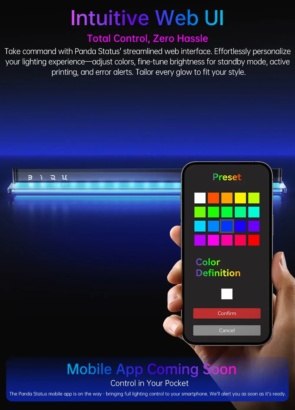 Statusanzeige LED Beleuchtung für Bambu Lab P1P P1S X1C