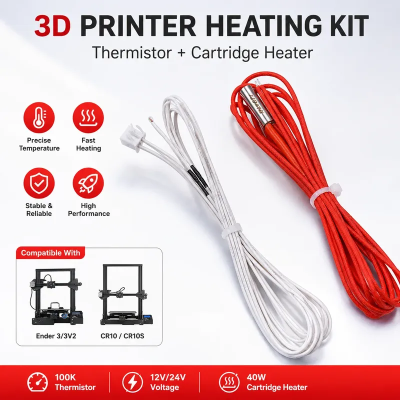 Thermistor Heizpatrone 12V 24V 40W für Ender 3 CR10