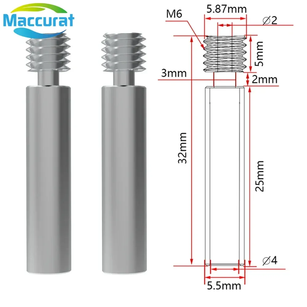 Titan Legierung Heatbreak M6 für Prusa Mini Hotend Throat 1,75mm