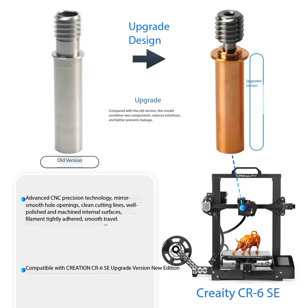 Titanlegierung Rotkupfer-Bimetall-Heatbreak für CR-6 SE CR-6 Max