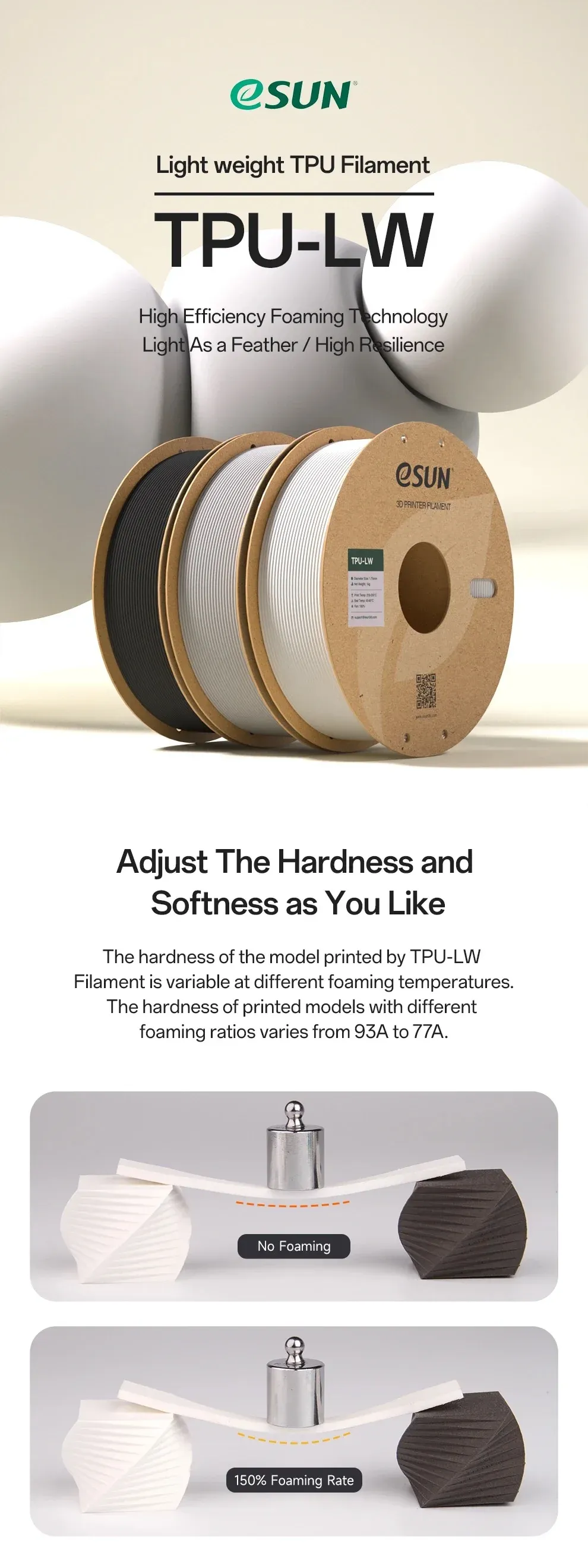 TPU Filament 0,75kg 1,75mm leicht flexibel für Bambu Lab
