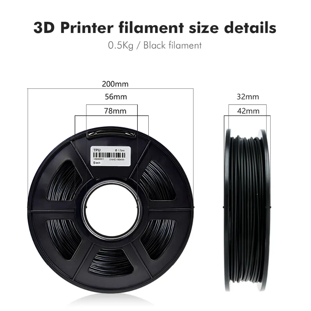 TPU Filament 1,75 mm 10 Rollen 0,5 kg hitzebeständig