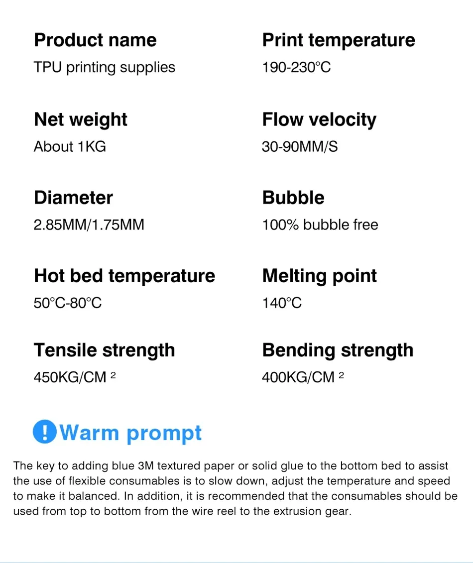 TPU Filament 1,75 mm 5 bis 10 kg weich